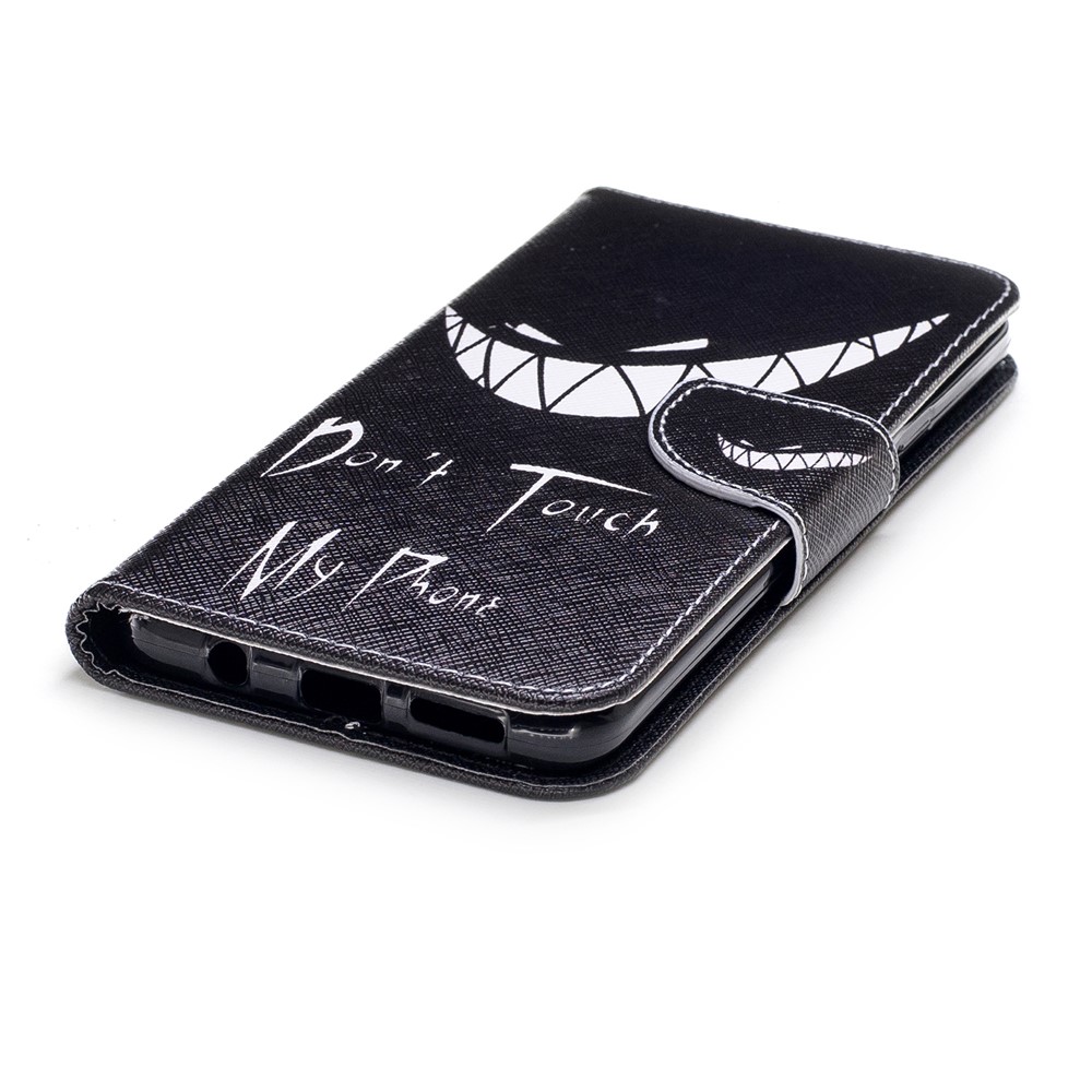 Pattern Printing PU Leather Protection Cover Case with Card Slots for Samsung Galaxy S9 Plus - Do Not Touch My Phone-6