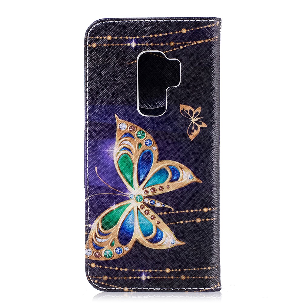 Para Samsung Galaxy S9+ Pattern Printing Flip Leather Willet Case Protector - Mariposa Diamante-3