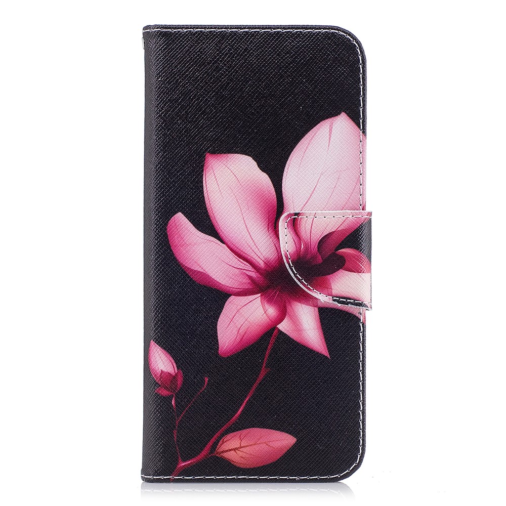 Suporte De Cartão Estofamento De Couro Com Padrão De Samsung Galaxy S9 Plus - Flor Fresca-2