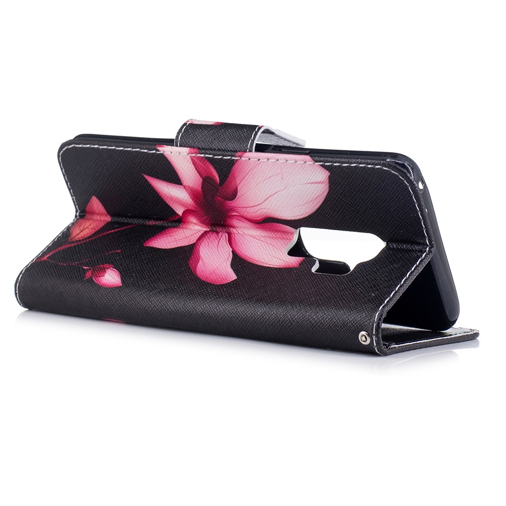 Suporte De Cartão Estofamento De Couro Com Padrão De Samsung Galaxy S9 Plus - Flor Fresca-4