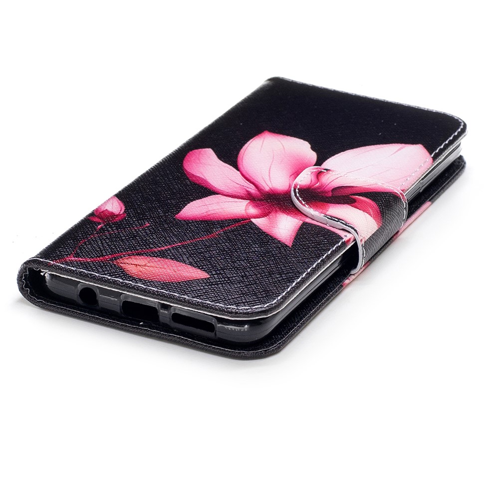 Suporte De Cartão Estofamento De Couro Com Padrão De Samsung Galaxy S9 Plus - Flor Fresca-6