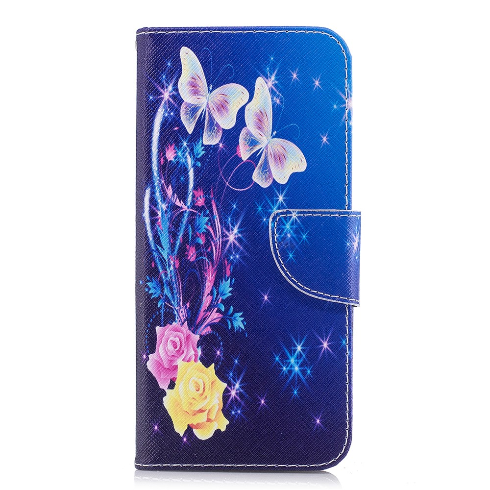 Pattern Printing Wallet Stand Leather Mobile Cover for Samsung Galaxy S9 Plus - Pretty Butterfly and Star-2