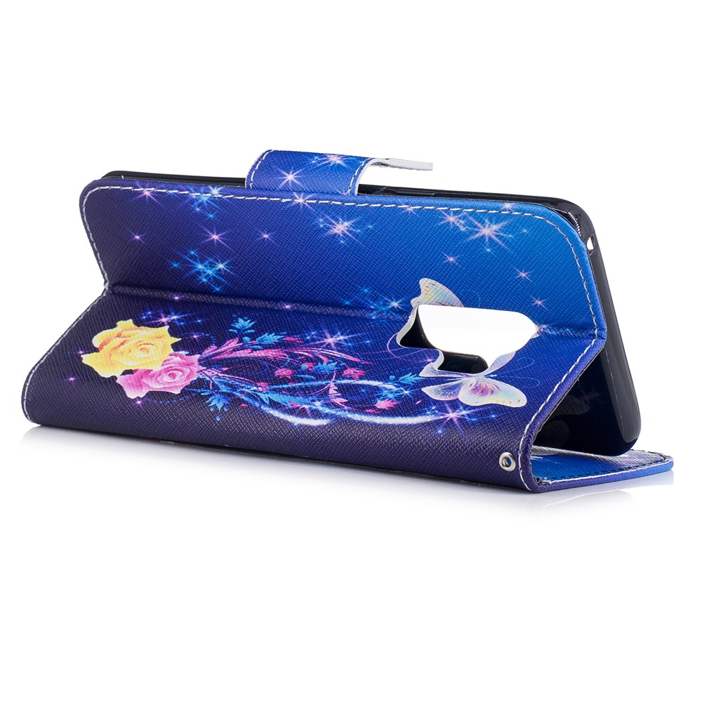 Pattern Printing Wallet Stand Leather Mobile Cover for Samsung Galaxy S9 Plus - Pretty Butterfly and Star-4