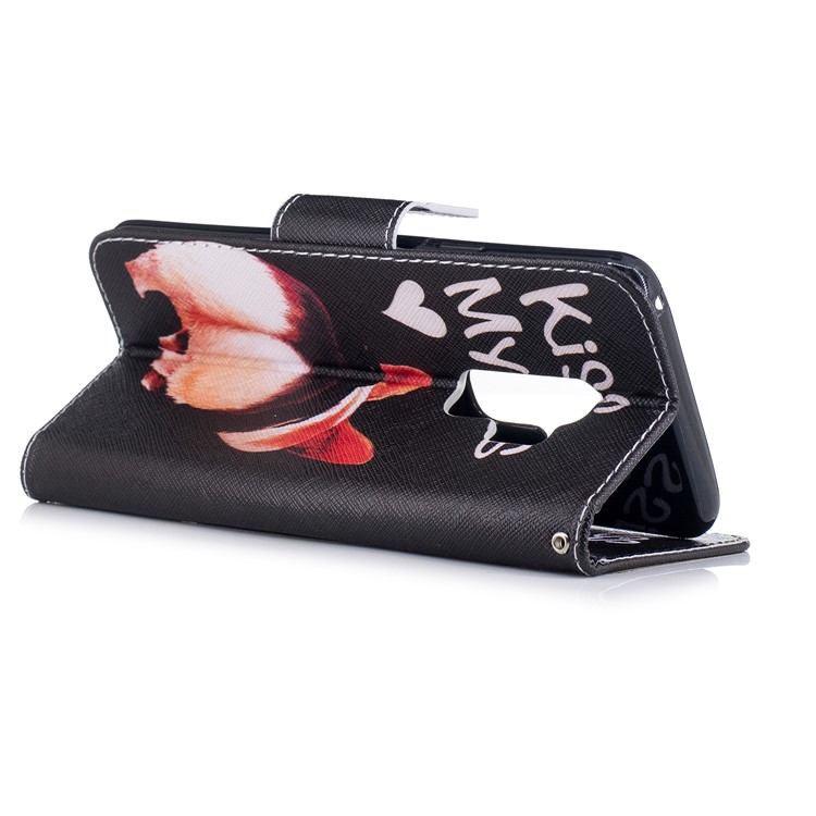 Wallet Stand Patterned Leather Mobile Case for Samsung Galaxy S9 Plus G965 - Kiss My Ass-4