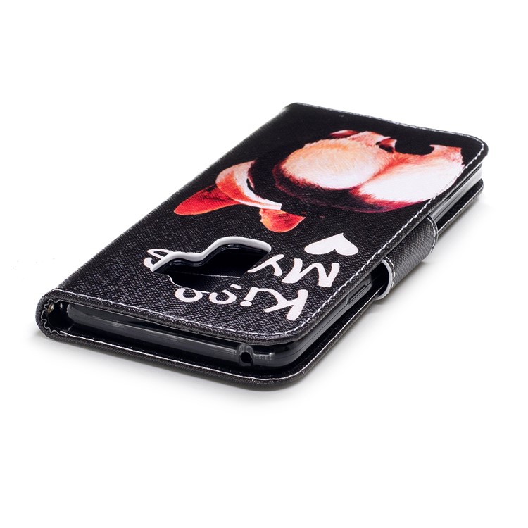 Wallet Stand Patterned Leather Mobile Case for Samsung Galaxy S9 Plus G965 - Kiss My Ass-7