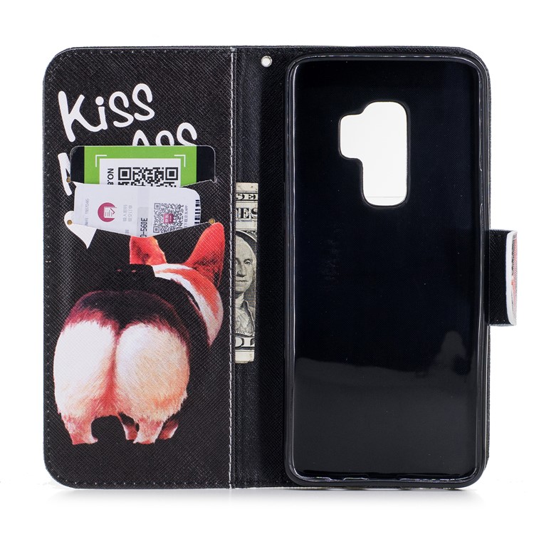 Wallet Stand Patterned Leather Mobile Case for Samsung Galaxy S9 Plus G965 - Kiss My Ass-8