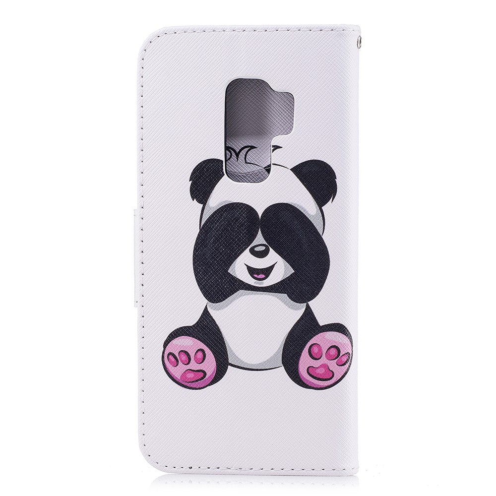 Pattern Printing Leather Wallet Stand Case for Samsung Galaxy S9 Plus G965 - Cute Panda-3