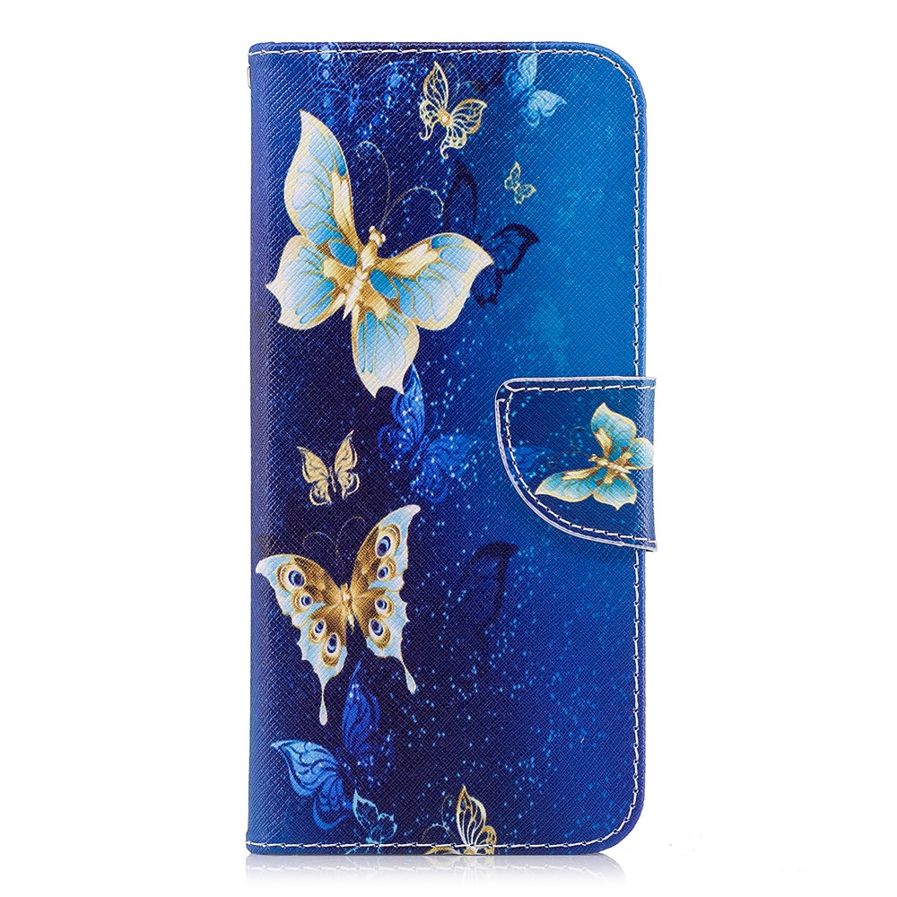 Estuche Protector De Cuero Con Estampado Para Samsung Galaxy S9 Plus G965 - Hermosas Mariposas