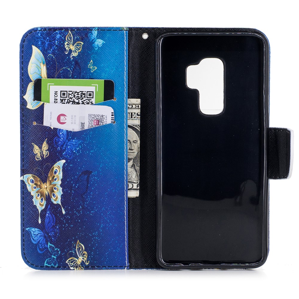 Cassa Protettiva In Pelle Modellata Con Supporto Per Samsung Galaxy S9 Plus G965 - Belle Farfalle