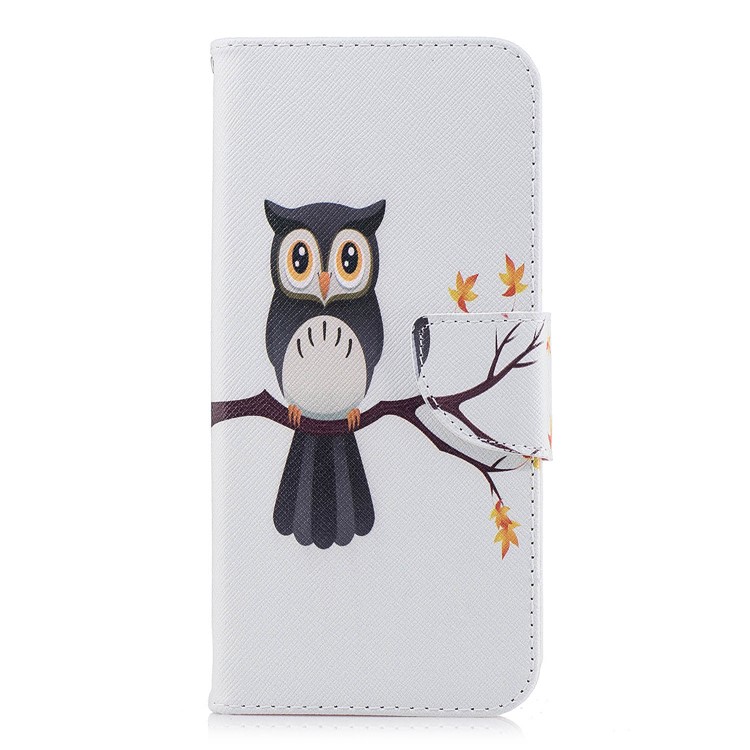 Pattern Printing Leather Wallet Stand Cover for Samsung Galaxy S9 Plus G965 - Owl on the Branch-2