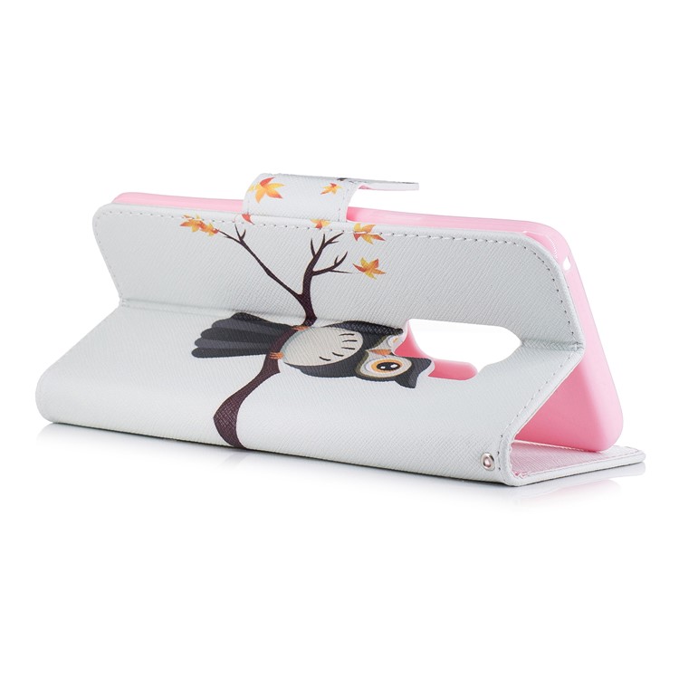 Pattern Printing Leather Wallet Stand Cover for Samsung Galaxy S9 Plus G965 - Owl on the Branch-4