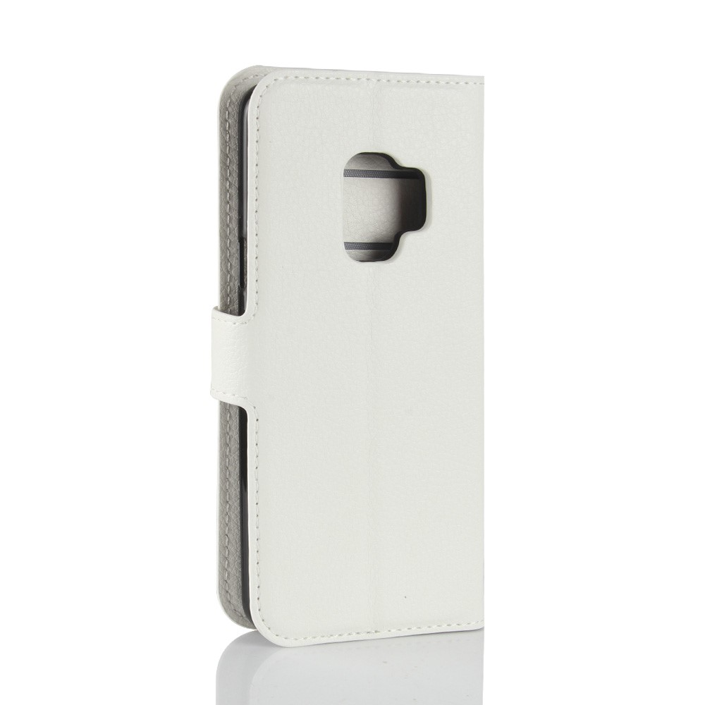 Litchi Skin PU Leather Wallet Stand Phone Case for Samsung Galaxy S9 G960 - White-6