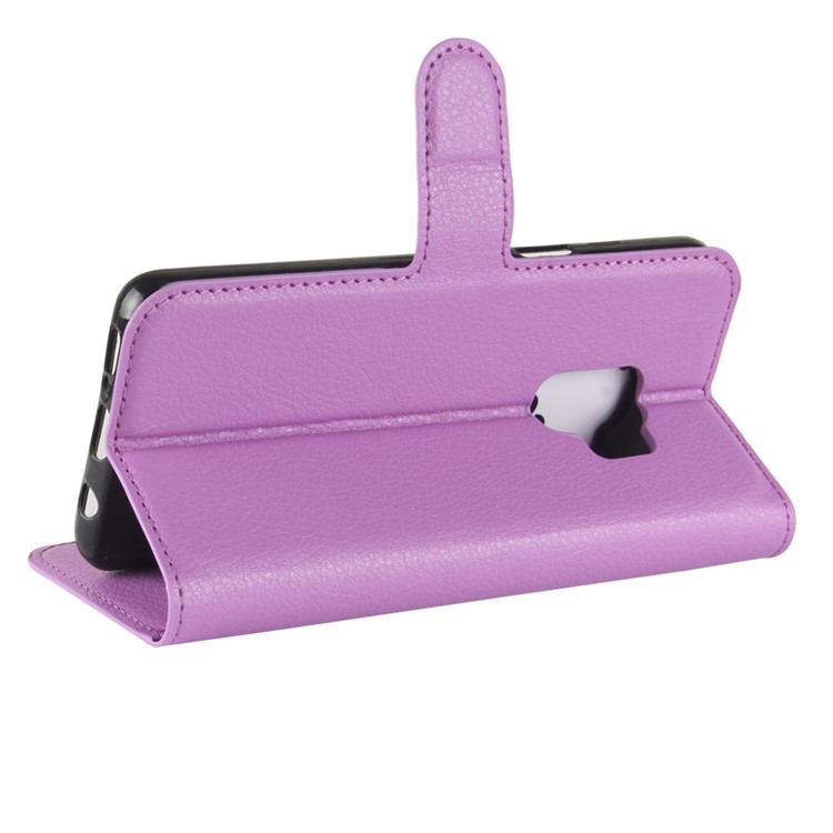 Litchi Skin PU Leather Wallet Stand Cell Phone Cover for Samsung Galaxy S9 G960 - Purple-5