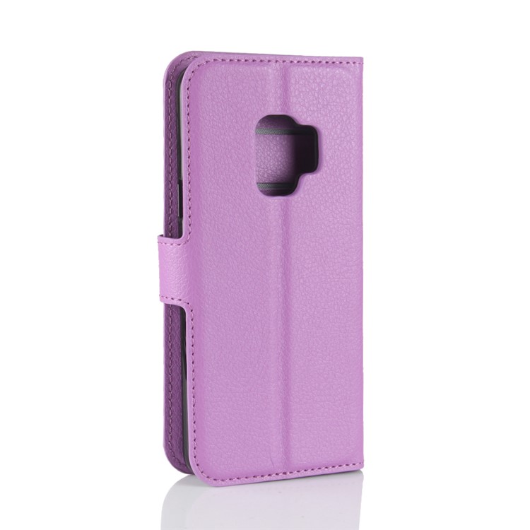 Litchi Skin PU Leather Wallet Stand Cell Phone Cover for Samsung Galaxy S9 G960 - Purple-6