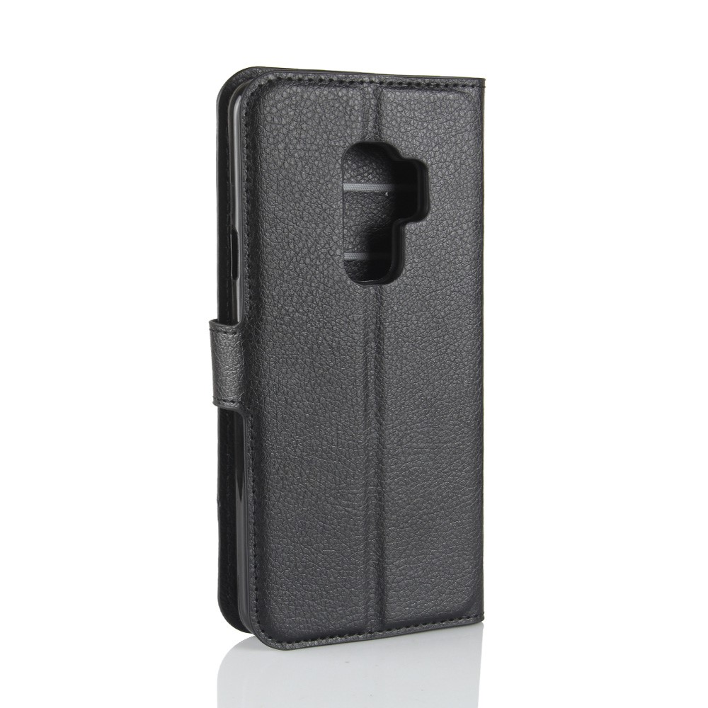 Litchi Skin Leather Wallet Case for Samsung Galaxy S9+ - Black-6