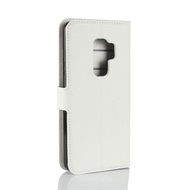 Litchi Skin Leather Wallet Cover for Samsung Galaxy S9+ G965 - White-6
