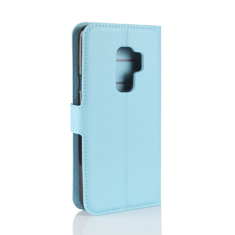 Litchi Skin Magnetic Leather Stand Case for Samsung Galaxy S9+ G965 - Baby Blue-6
