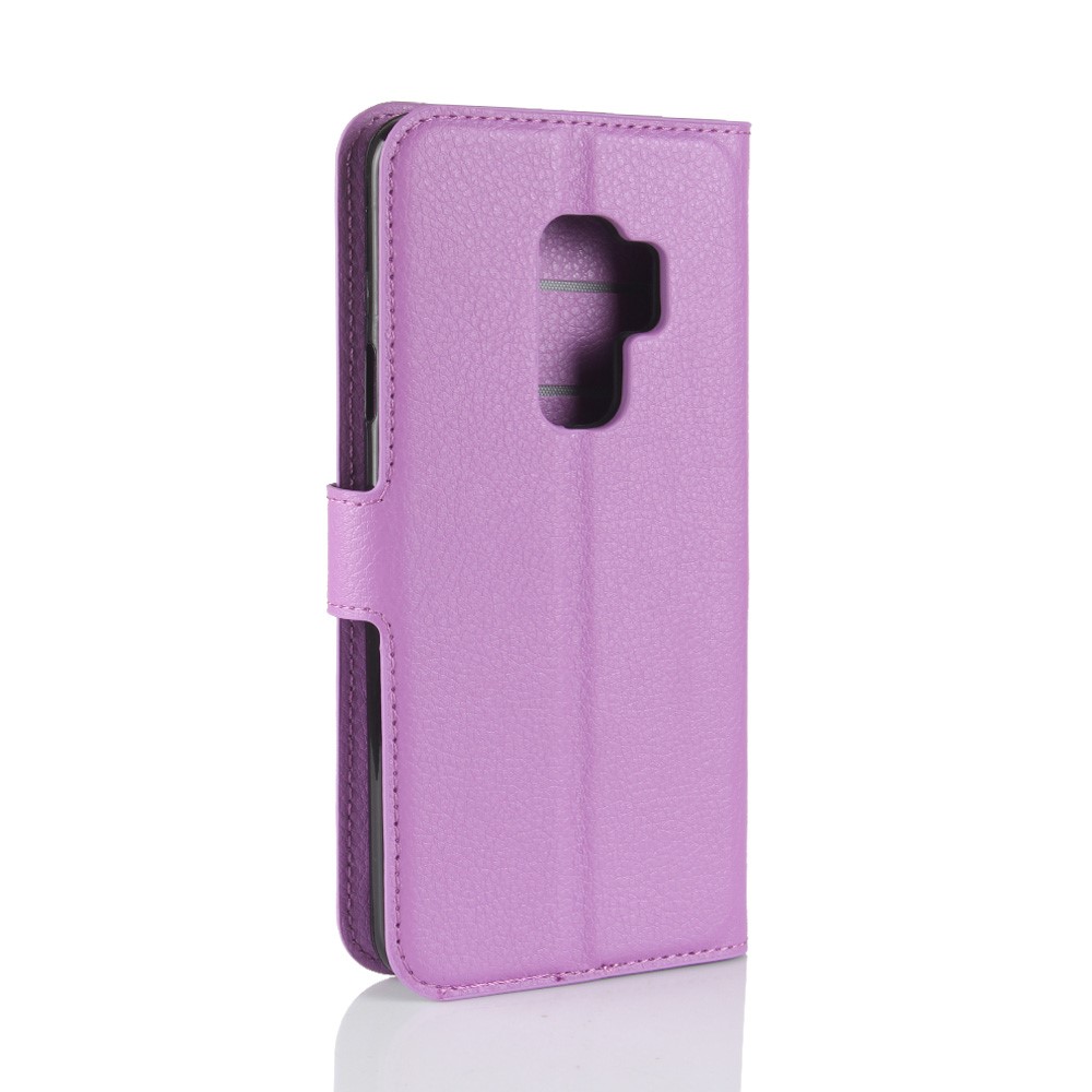Litchi Skin Magnetic Leather Stand Cover for Samsung Galaxy S9+ G965 - Purple-6