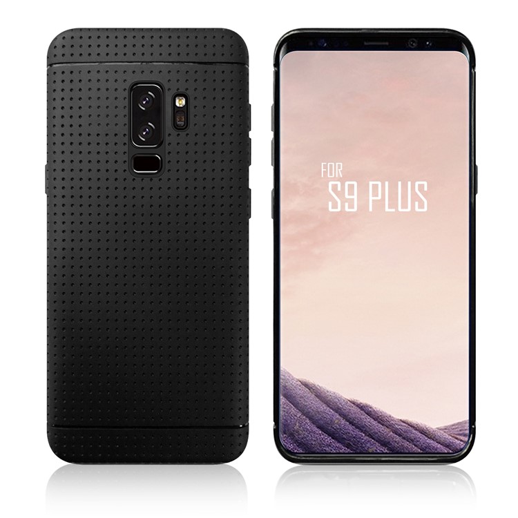 Dot Texture PC + TPU Hybrid Protective Case for Samsung Galaxy S9+ - Black-1