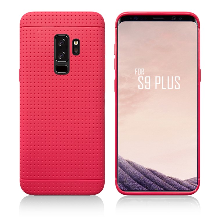 Dot Texture PC + TPU Hybrid Protective Casing for Samsung Galaxy S9+ - Rose-1