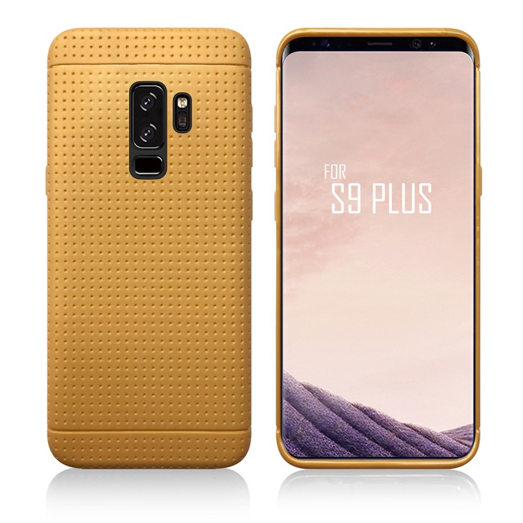Dot Texture PC + TPU Hybrid Protective Mobile Phone Case for Samsung Galaxy S9+ - Gold-1