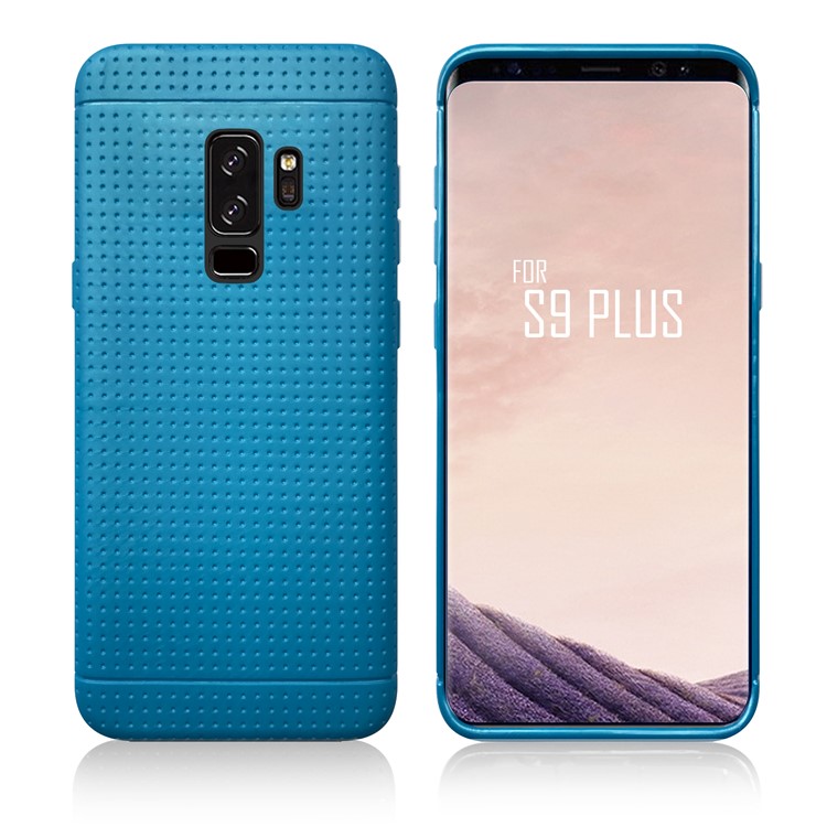 Dot Texture PC + TPU Hybrid Protective Cell Phone Case for Samsung Galaxy S9+ - Blue-1