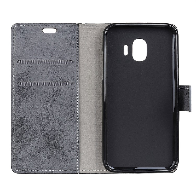 Vintage Style Wallet Leather Mobile Phone Case for Samsung Galaxy J2 Pro 2018 - Grey-5