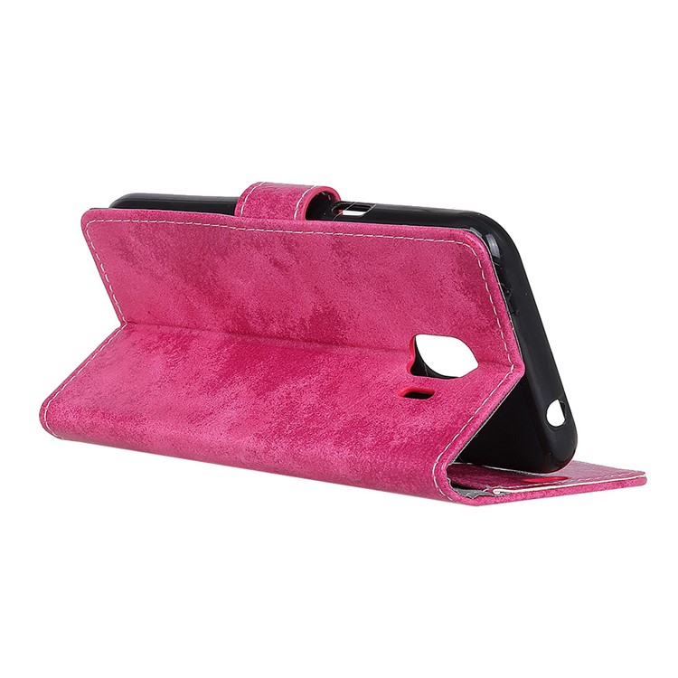 Vintage Style Wallet Leather Mobile Cover for Samsung Galaxy J2 Pro 2018 - Rose-6
