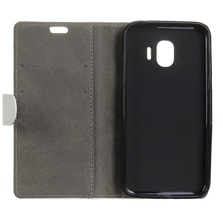 Flip Leather Wallet Stand Protective Cover for Samsung Galaxy J2 Pro 2018 - White-3
