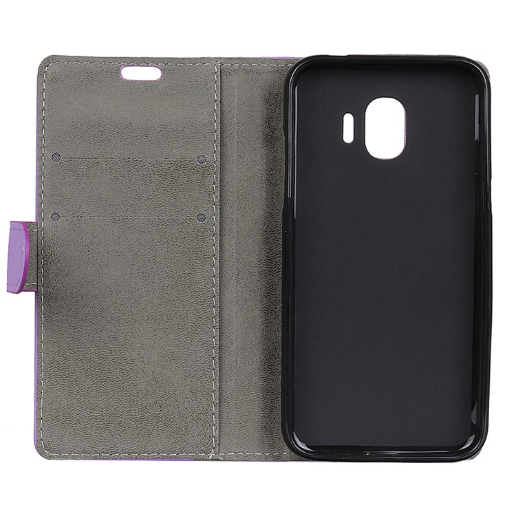 Flip Leather Wallet Stand Protective Cover Case for Samsung Galaxy J2 Pro 2018 - Purple-3