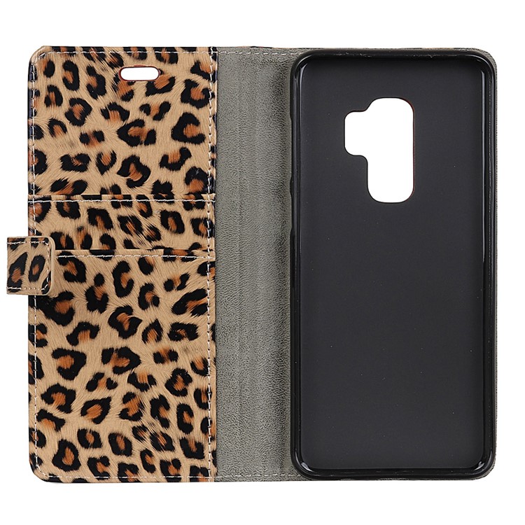 Leopard Texture Leather Wallet Stand Phone Case for Samsung Galaxy S9+-4