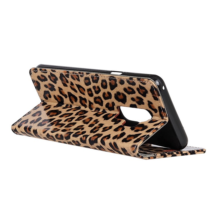 Leopard Texture Leather Wallet Stand Phone Case for Samsung Galaxy S9+-5