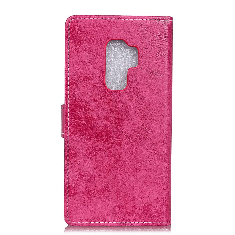Vintage Style Wallet Leather Stand Protective Cover for Samsung Galaxy S9 Plus - Rose-2
