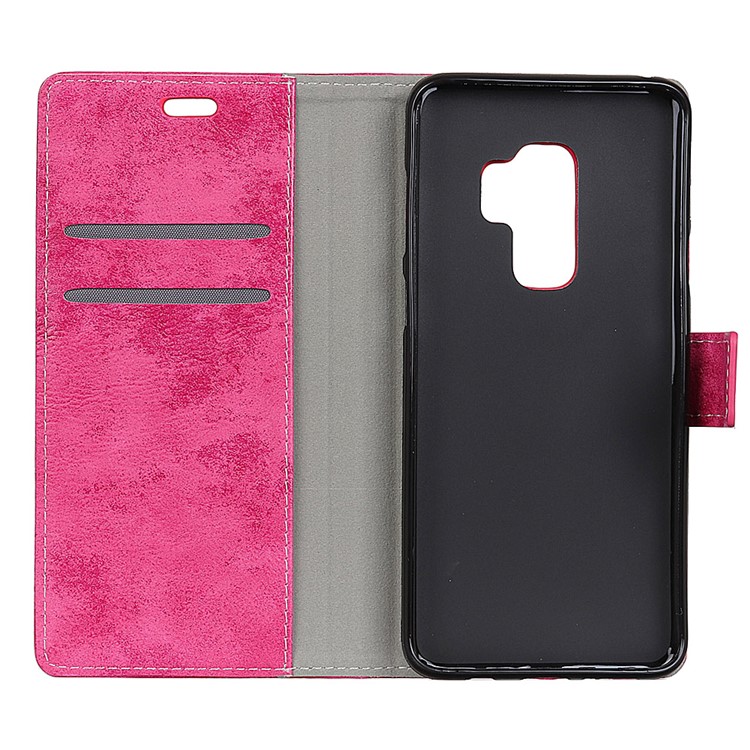 Vintage Style Wallet Leather Stand Protective Cover for Samsung Galaxy S9 Plus - Rose-5