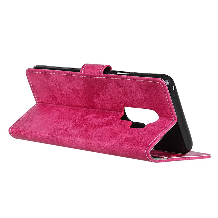 Vintage Style Wallet Leather Stand Protective Cover for Samsung Galaxy S9 Plus - Rose-6