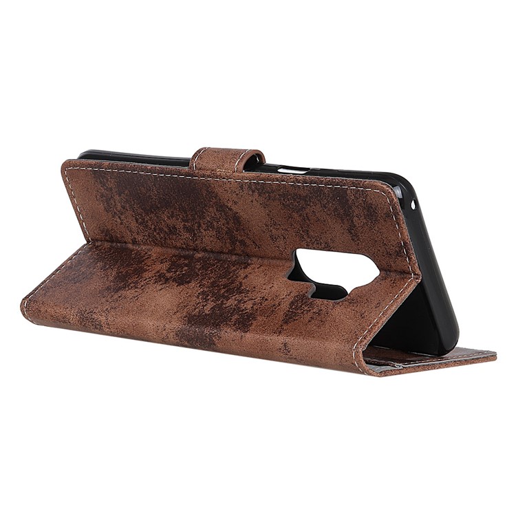 for Samsung Galaxy S9+ Vintage Style Wallet Stand Leather Phone Case Accessory - Brown-6