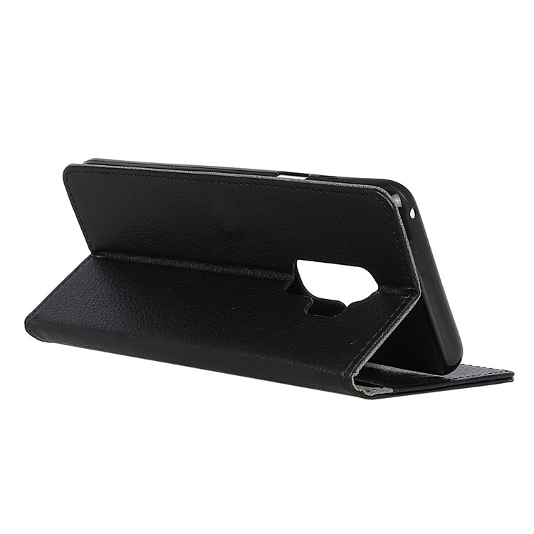 Litchi Skin Wallet Leather Stand Case for Samsung Galaxy S9+ G965 - Black-5