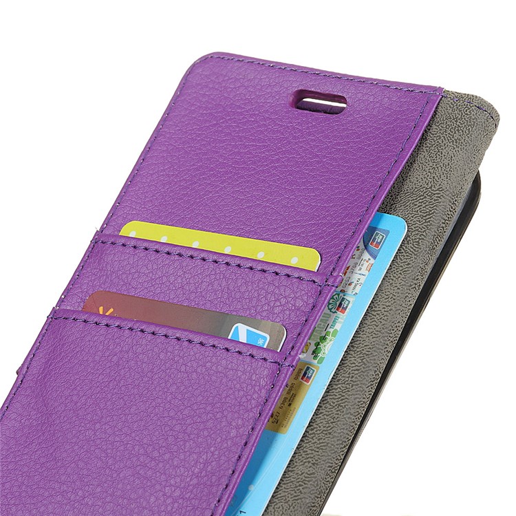 Litchi Skin Wallet Leather Protection Case for Samsung Galaxy S9+ G965 - Purple-3