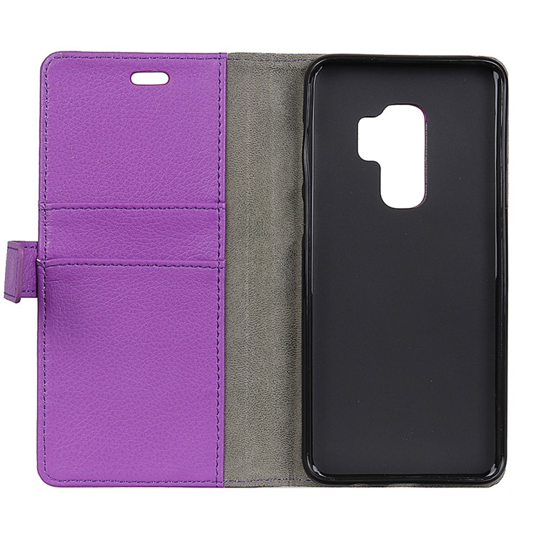 Litchi Skin Wallet Leather Protection Case for Samsung Galaxy S9+ G965 - Purple-4
