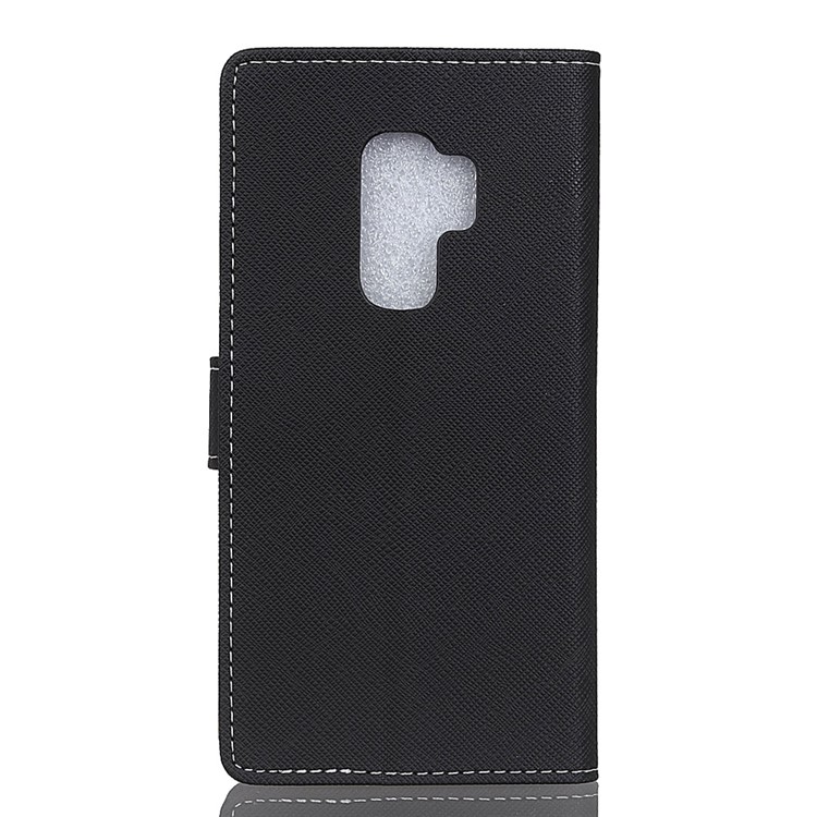 Cross Pattern PU Leather Stand Phone Casing for Samsung Galaxy S9+ - Black-2