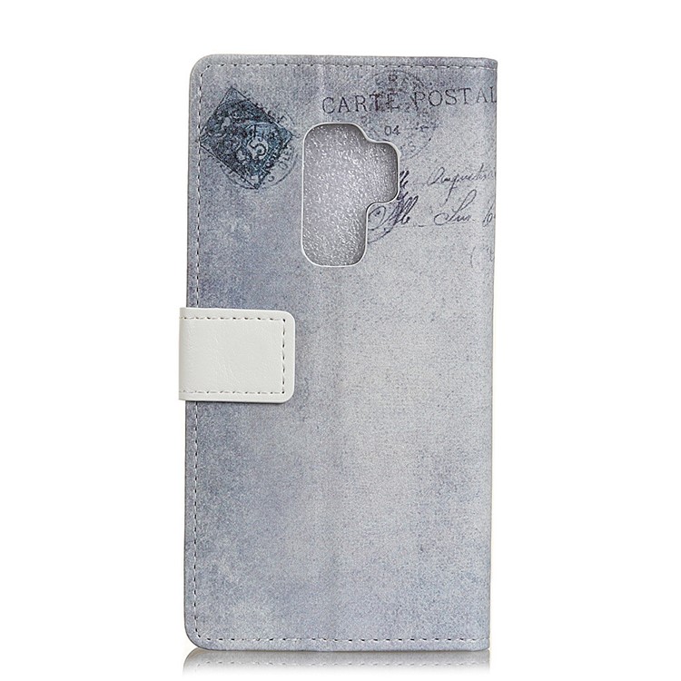 Pattern Printing PU Leather Wallet Case for Samsung Galaxy S9 Plus - American Flag and Cat Holding Heart-3