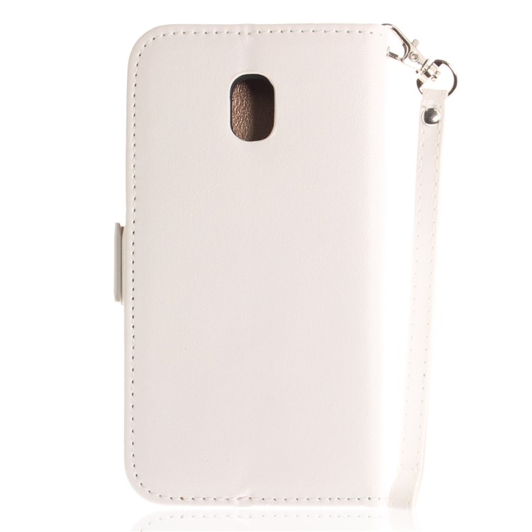 Butterfly Pattern Leather Wallet Case for Samsung Galaxy J3 Pro (2017) / J3 (2017) EU Version - White-3