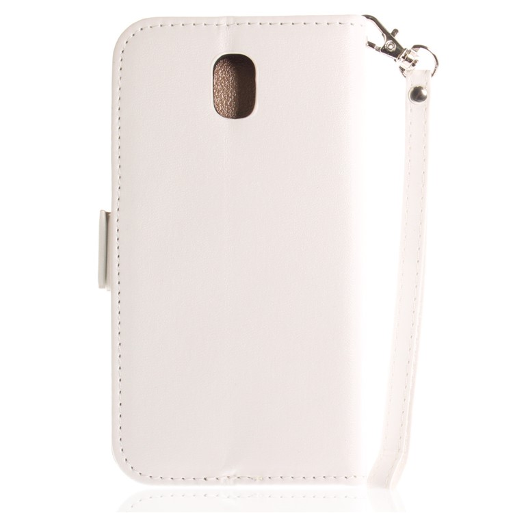 Butterfly Pattern Leather Wallet Cover for Samsung Galaxy J5 Pro (2017) / J5 (2017) EU Version - White-3