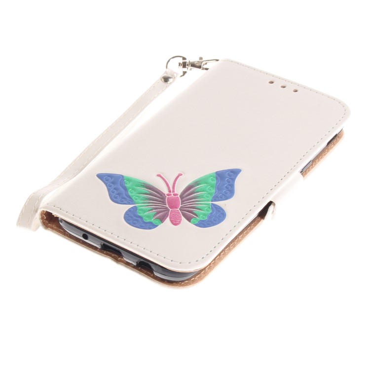 Butterfly Pattern Leather Wallet Cover for Samsung Galaxy J5 Pro (2017) / J5 (2017) EU Version - White-6