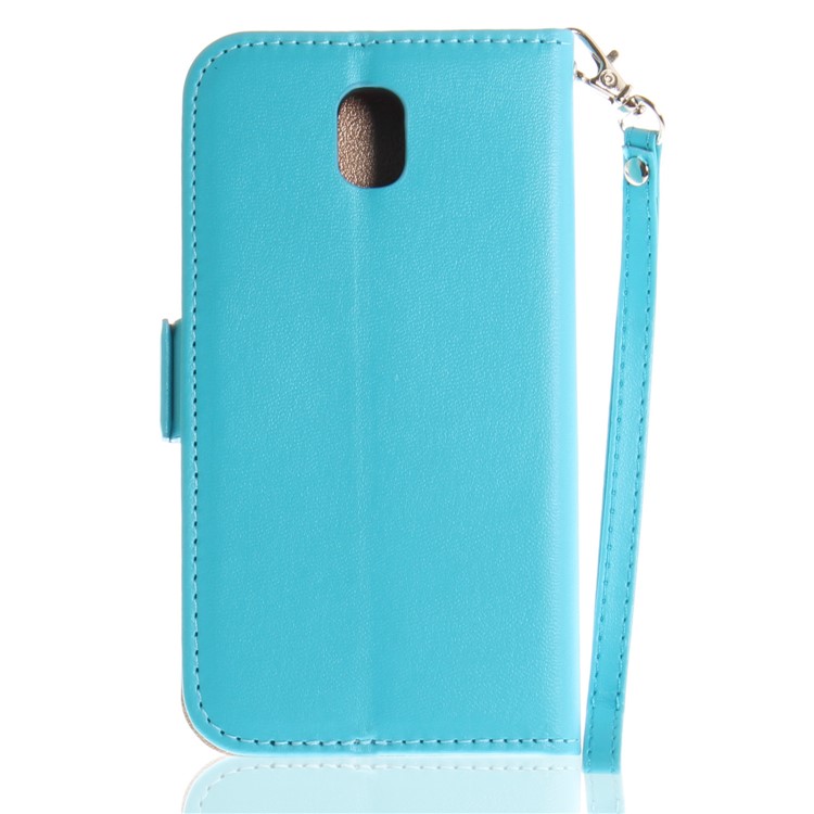 Butterfly Pattern Leather Magnetic Phone Casing for Samsung Galaxy J5 Pro (2017) / J5 (2017) EU Version - Blue-3