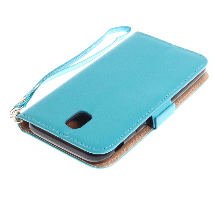 Butterfly Pattern Leather Magnetic Phone Casing for Samsung Galaxy J5 Pro (2017) / J5 (2017) EU Version - Blue-7
