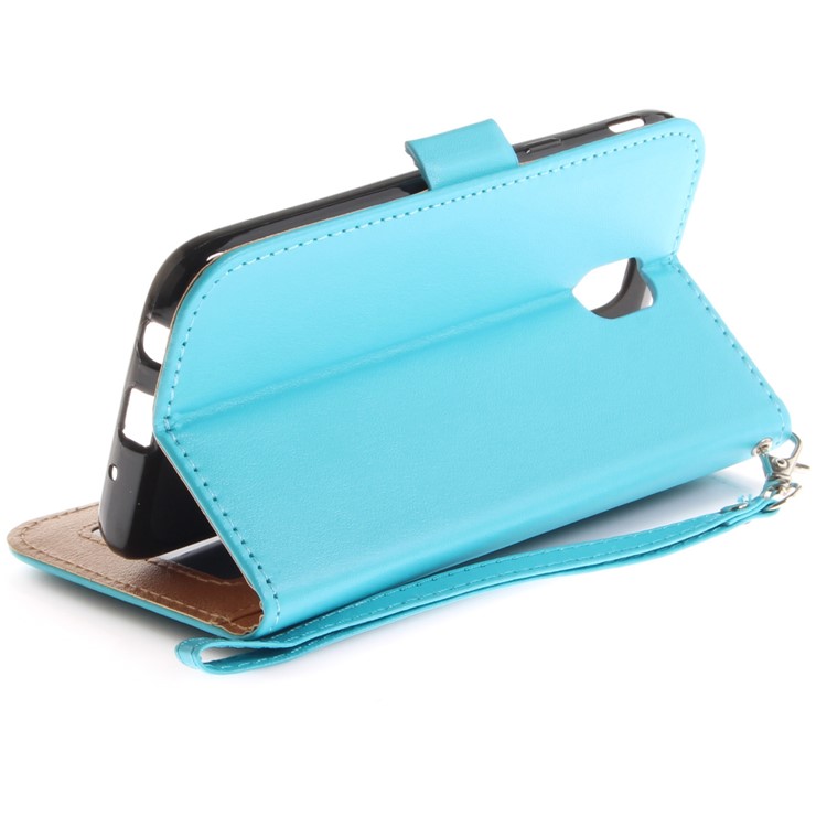 Butterfly Pattern Leather Magnetic Phone Casing for Samsung Galaxy J5 Pro (2017) / J5 (2017) EU Version - Blue-9