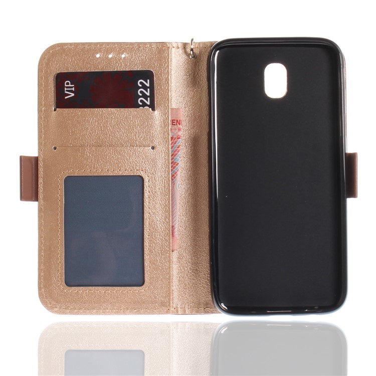 Butterfly Pattern Leather Wallet Flip Cover for Samsung Galaxy J5 Pro (2017) / J5 (2017) EU Version - Brown-10
