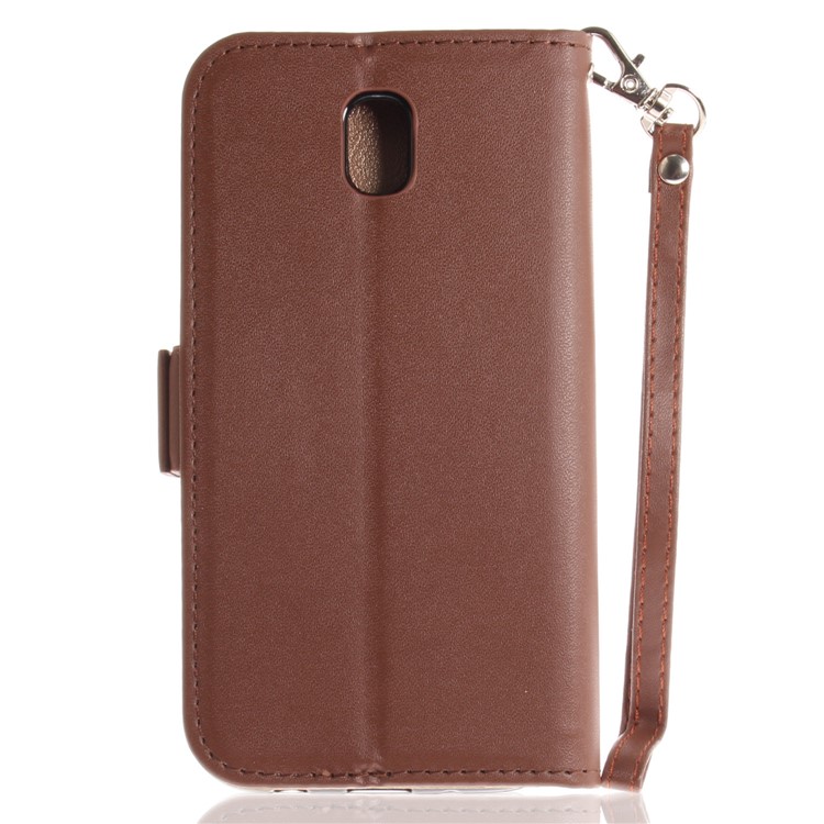 Butterfly Pattern Leather Wallet Flip Cover for Samsung Galaxy J5 Pro (2017) / J5 (2017) EU Version - Brown-3