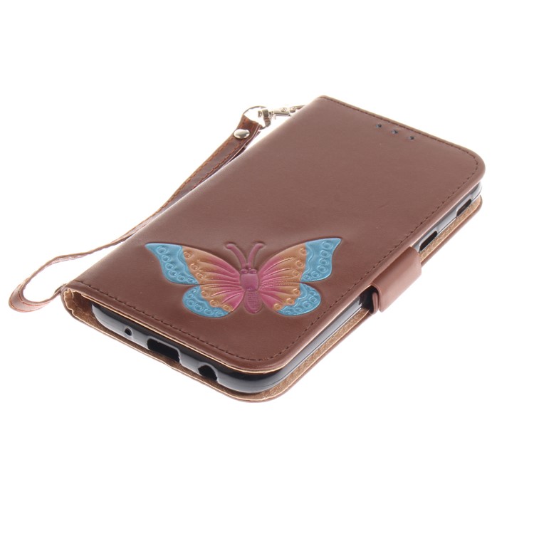 Butterfly Pattern Leather Wallet Flip Cover for Samsung Galaxy J5 Pro (2017) / J5 (2017) EU Version - Brown-6